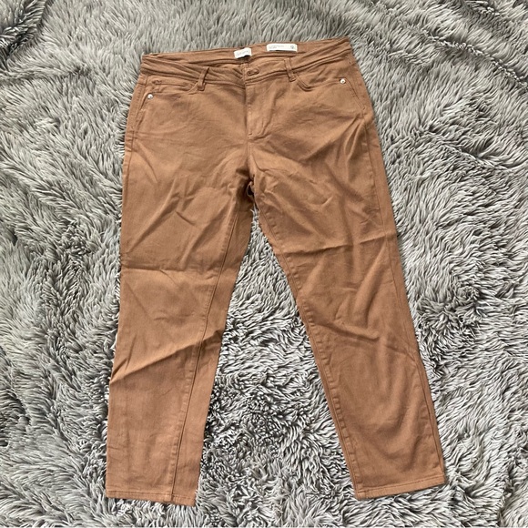 J. Jill-12p- Denim Slim Ankle Pants in Tan Cotton Rayon Blend - Picture 3 of 7